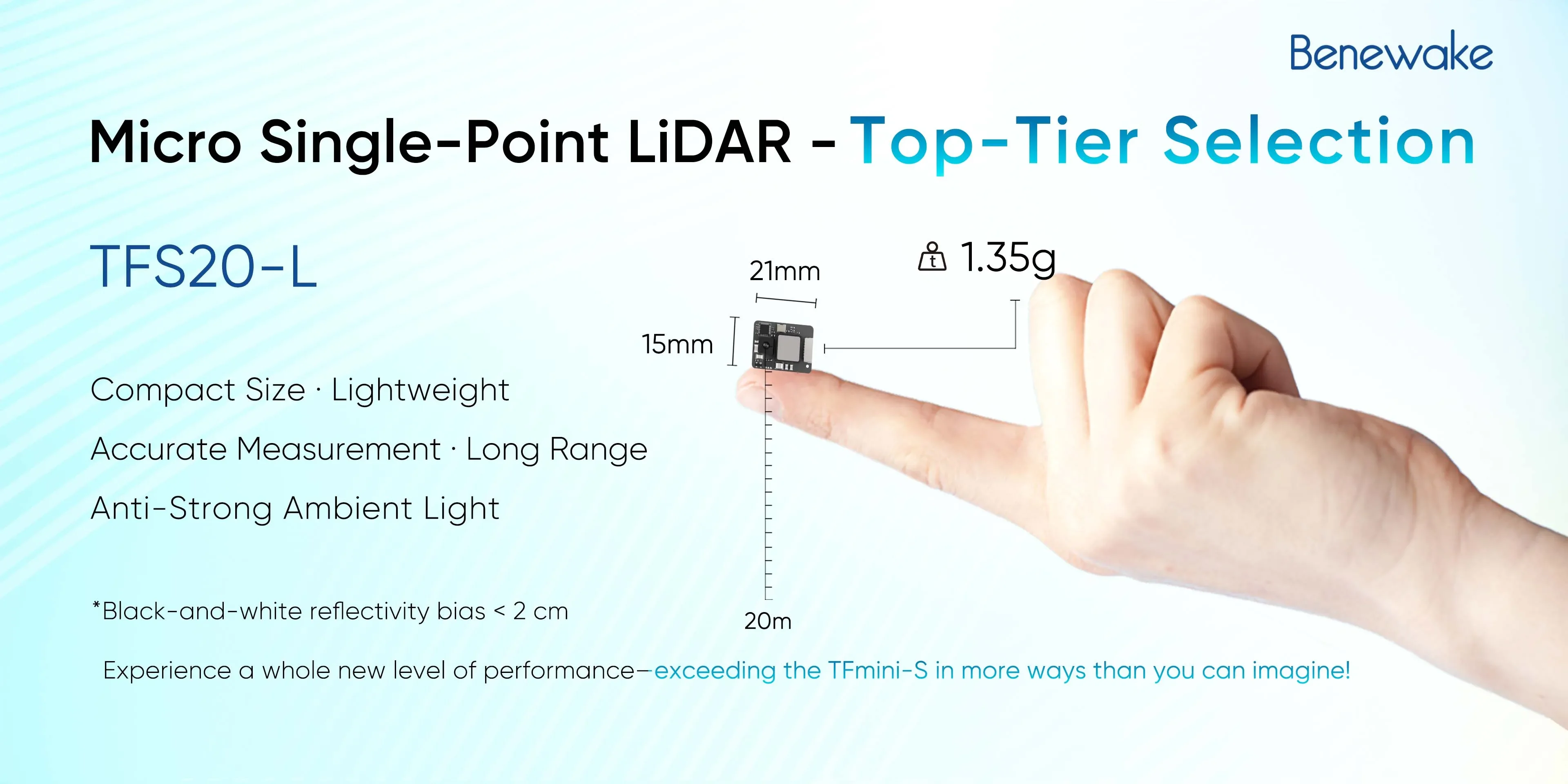 Benewake TFS20-L 20m Micro LiD - đánh giá và giá Drone Lidar