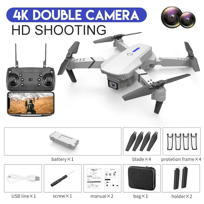 E88 ProIntelligent Folding Dro - đánh giá và giá Drone Cinematic